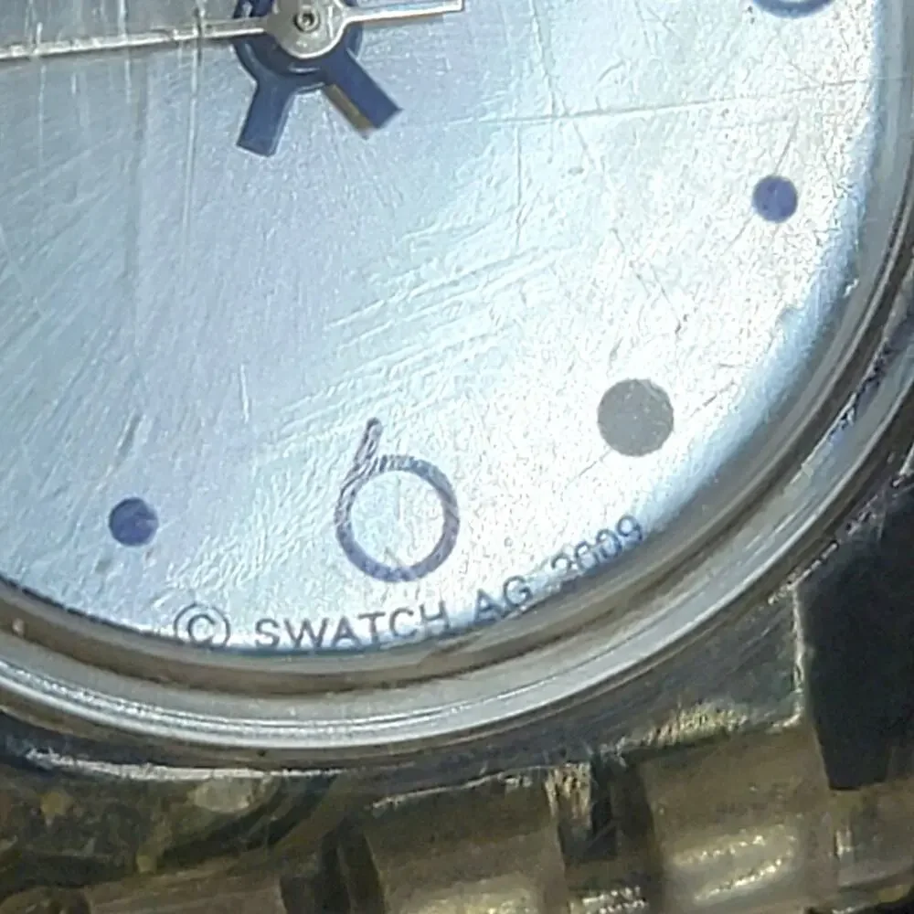 Swatch 2009 Lady Charm Bracelet Watch Swiss Quartz Multicolor Stone Dainty